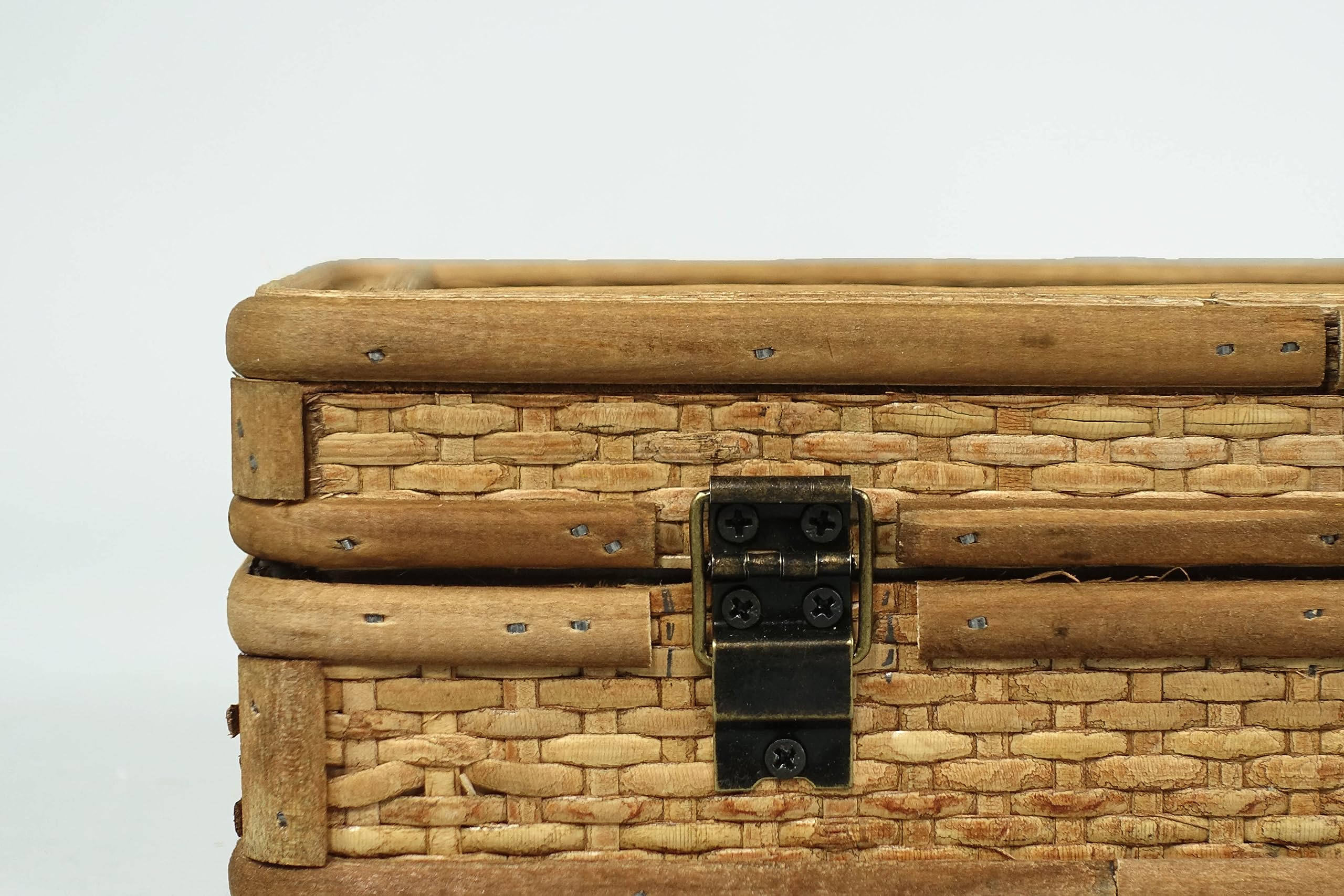 Amazon.co.jp: HUAXIN CRAFT H ラタン ディスプレイボックス ガラス蓋
